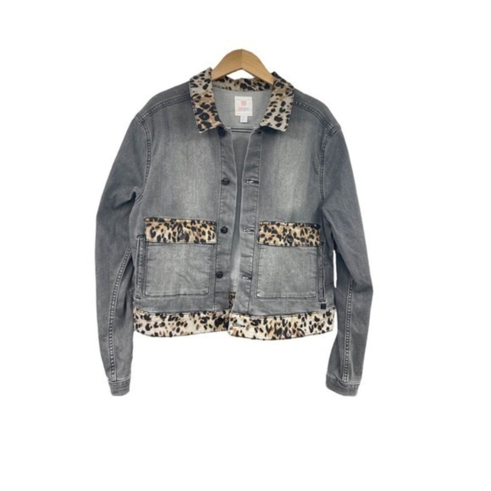 LuLaRoe Kenny Leopard simply comfortable Gray Black jean Jacket